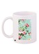 Floral Printed Coffee Mug White/Green/Pink 11ounce