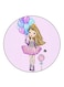 Girl Printed Fridge Magnet Multicolour