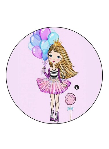 Girl Printed Fridge Magnet Multicolour