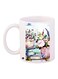 Floral Printed Coffee Mug White/Blue/Pink 11ounce
