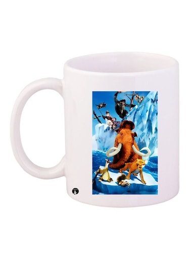 Ice Age Characters Printed Coffee Mug White/Blue/Brown 11ounce