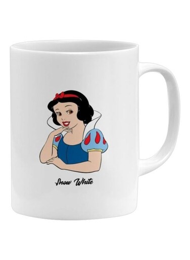 Snow White Cartoon Printed Mug White/Beige/Blue