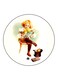 Girl Printed Fridge Magnet Multicolour