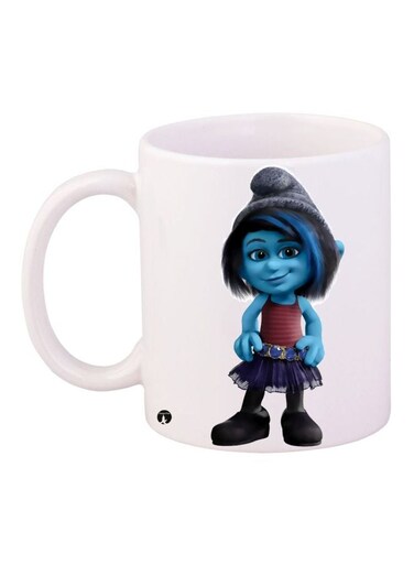 Trolls Printed Coffee Mug White/Blue/Black 11ounce