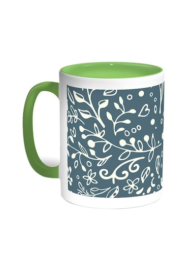 Decorative - Tree Paper Printed Coffee Mug Green/White 11ounce