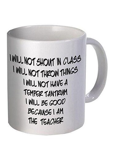Quote Printed Mug White/Black