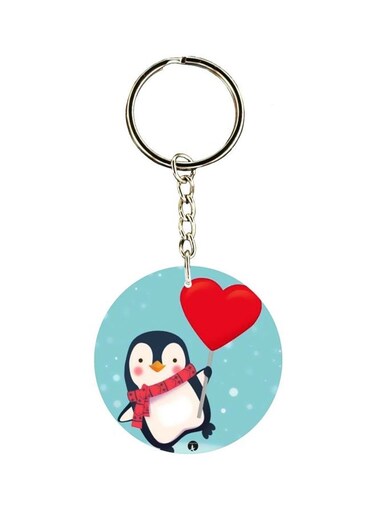 Penguin Printed Single Sided Keychain