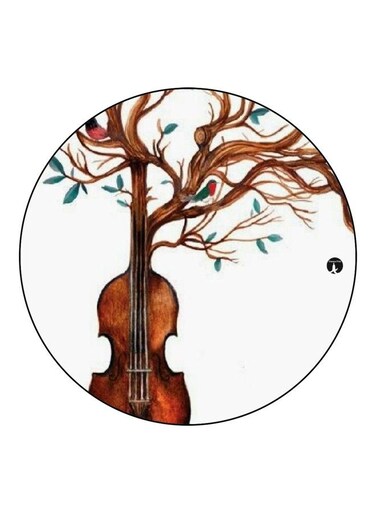 Guitar Themed Fridge Magnet White/Brown/Green 5.5cm