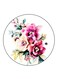 Flowers Printed Fridge Magnet Round Multicolour