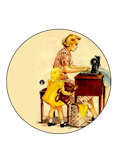 Vintage Art Printed Fridge Magnet Multicolour
