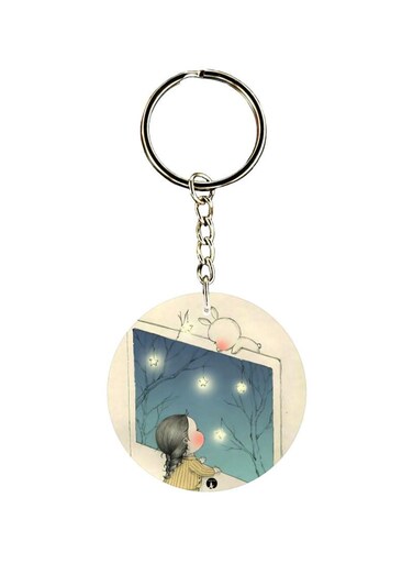 Double Sided Cartoon Printed Keychain