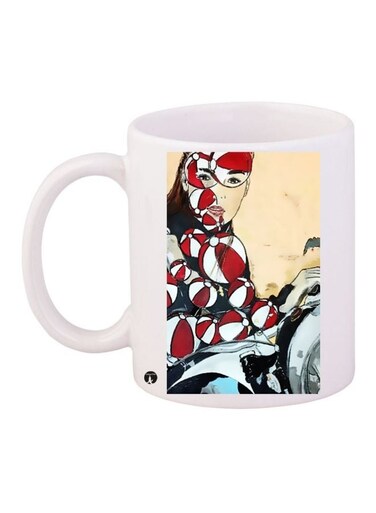 Anime Printed Coffee Mug White/Red/Black 11ounce
