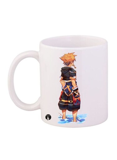 Video Game Kingdom Hearts Printed Mug White/Orange/Blue 12ounce