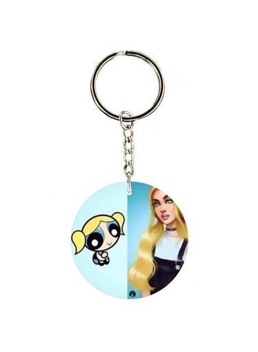 Cartoon Girl Printed Keychain