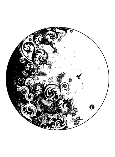 Floral Printed Fridge Magnet White/Black 5.5cm