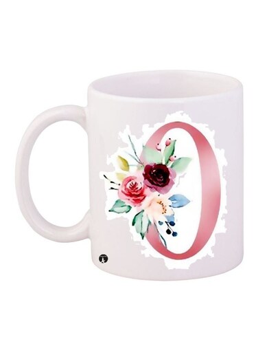 Flowers Printed Coffee Mug White/Red 11ounce