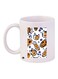 Cat Printed Coffee Mug White/Blue/Yellow