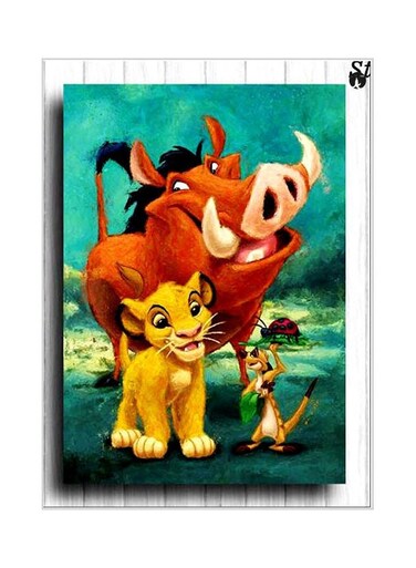 Cartoon Animal Printed Decorative Plate Green/Brown/Yellow 20x15cm