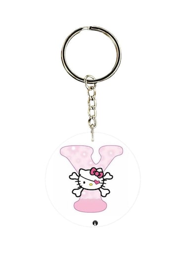Y Letter Cartoon Themed Dual Sided Keychain