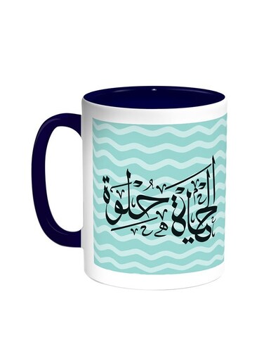 Life Is Sweet - Colourful Printed Coffee Mug Blue/White 11ounce