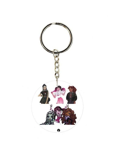 Cartoon Girl Printed Keychain