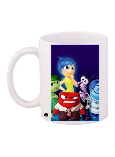 Cartoon Printed Coffee Mug White/Blue/Red 11ounce
