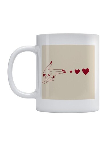 Love Printed Mug White/Beige/Red