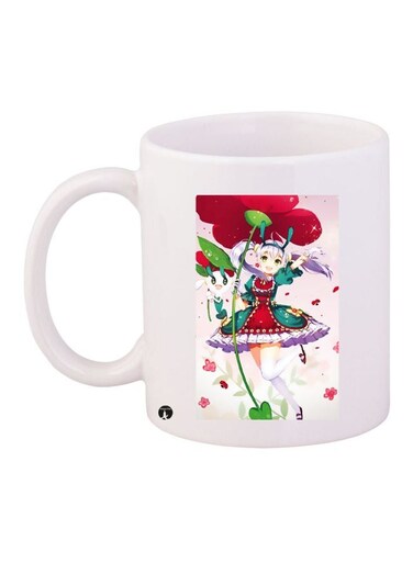 Anime Printed Ceramic Coffee Mug White/Red/Green