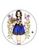 Girl Printed Fridge Magnet Multicolour