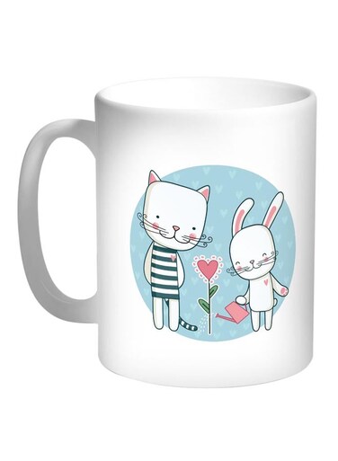 Plant Love Printed Coffee Mug White/Pink/Green