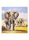 Elephant Themed Canvas Wall Painting With Frame Grey/Blue/Yellow 50x50cm