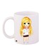 Cartoon Girl Printed Coffee Mug White/Yellow/Pink 11ounce