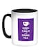 Keep Calm And Drink Tea Printed Coffee Mug Black/White/Purple 325ml