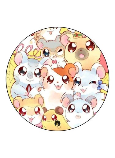 Cartoon Printed Fridge Magnet White/Blue/Pink 5.5cm