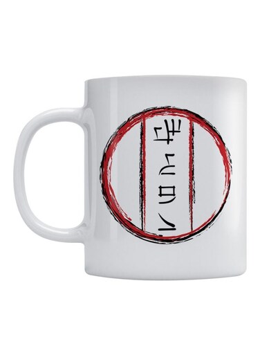 Name Saoud Japanese Art Printed Ceramic Mug White/Red/Black