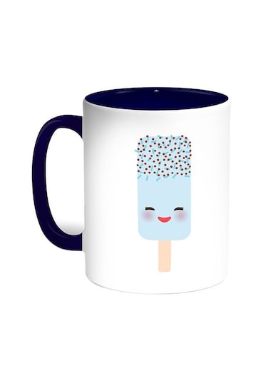 Cartoon Graphics - Ice Cream Printed Coffee Mug Blue/White 11ounce