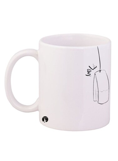 A Tea Bag Design Mug White/Black 12ounce