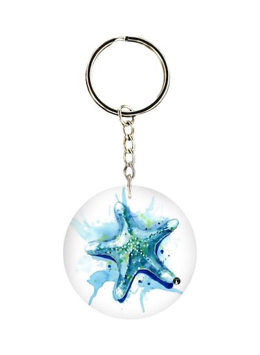 Starfish Printed Single Sided Keychain