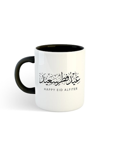 Eid Al Fitr Al-Mubark Printed Mug White/Black