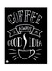 Coffee Is Always A Good Idea Themed Metallic Plate Black/White 20x15cm