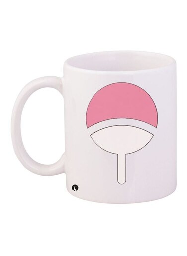 Printed Coffee Mug White/Pink 11ounce