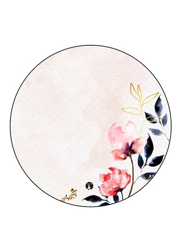 Flowers Printed Fridge Magnet Round Multicolour