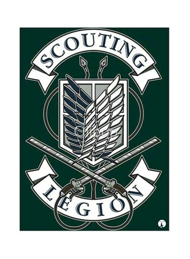 Anime Attack On Titan Metal Plate Poster Green/White 15x20centimeter