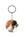 Double Sided Girl With Hat Printed Keychain