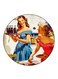 Vintage Art Printed Fridge Magnet Multicolour