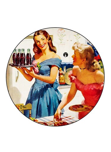 Vintage Art Printed Fridge Magnet Multicolour