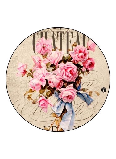 Floral Printed Fridge Magnet Beige/Pink/Blue 5.5cm