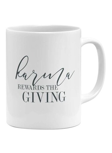 Karma Rewards The Giving Printed Mug White/Black