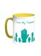 I Love My Teacher Printed Coffee Mug Yellow/White 11ounce