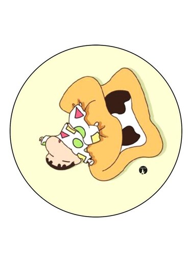 Shin-chan Printed Fridge Magnet Yellow/Beige/White 5.5cm